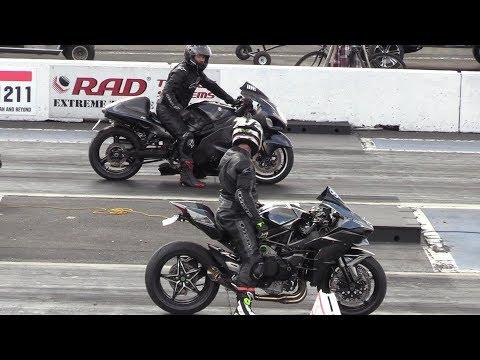 H2 Ninja Vs Hayabusa - Motorcycles Drag Racing