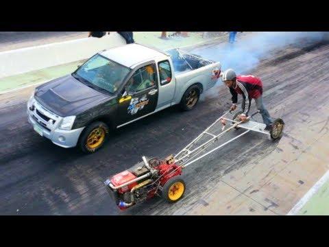 МОТОБЛОКИ  Vs ТУРБО  ПИКАПЫ Безбашенный таиландский Drag Racing